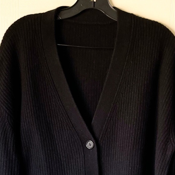 Jenni Kayne Cocoon Cardigan Oversized Cashmere Black Small GUC - Picture 4 of 11